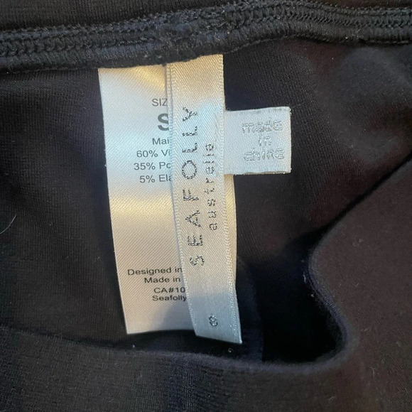 Seafolly Black Splendour Flare Pant Stretch Kick Flare Pull-On Pant Size Small - Picture 5 of 7